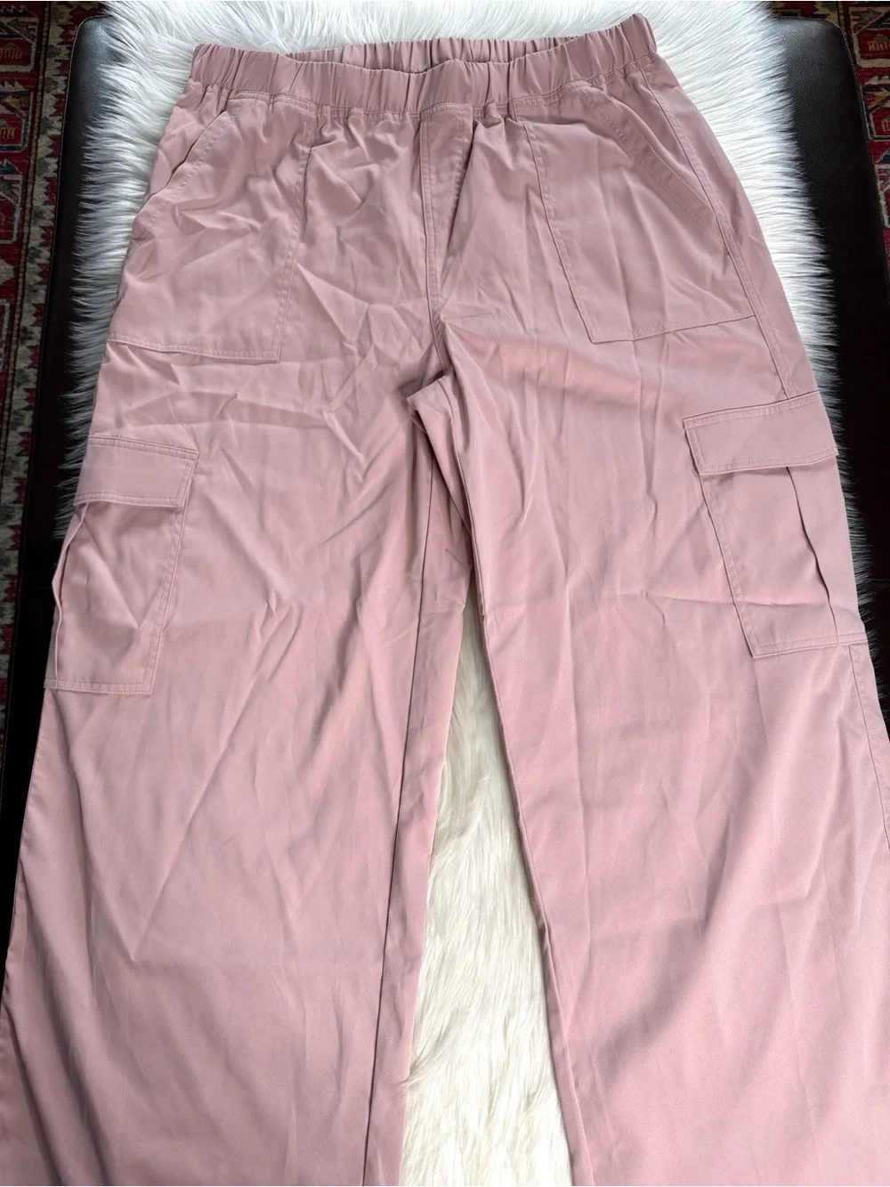 Halara Pink High Waisted Wide Leg Cargo Pants NWOT XL Reg